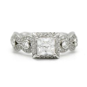 Ritani Platinum Princess Cut Engagement Ring